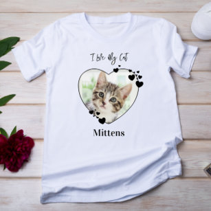 Camiseta Me encanta mi gato Mascota de corazón personalizad