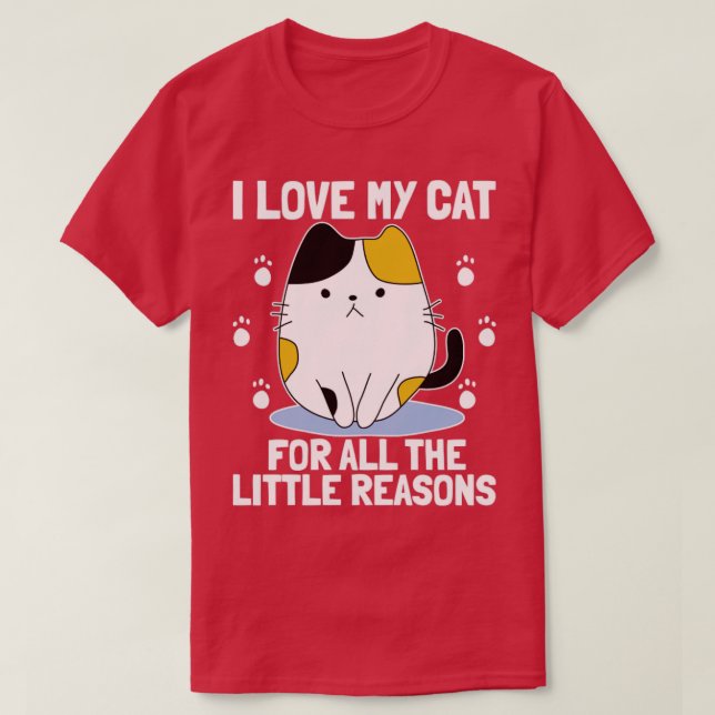 CAMISETA ME ENCANTA MI GATO POR TODAS LAS PEQUEÑAS RAZONES  (Diseño del anverso)