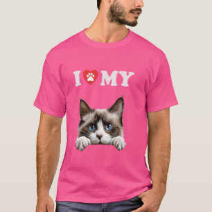 Camiseta Me encanta mi gato Snowshoe Kitten Funny Cat Lover