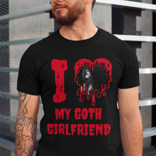 Camiseta Me encanta mi Gótico novia Personalizado Heart Val