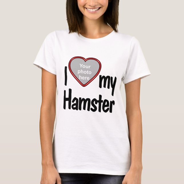 Camiseta Me encanta mi hámster - marco de fotos de corazón  (Anverso)