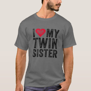 Camiseta Me Encanta Mi Hermana Gemela Del Corazón Rojo Dive