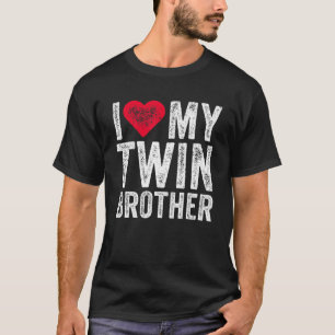 Camiseta Me Encanta Mi Hermano Gemano Corazón Rojo Divertid