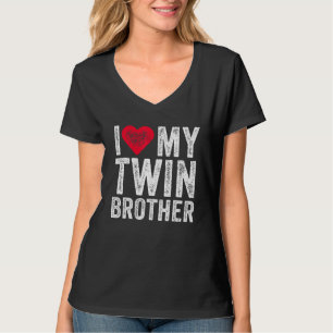 Camiseta Me Encanta Mi Hermano Gemano Corazón Rojo Divertid
