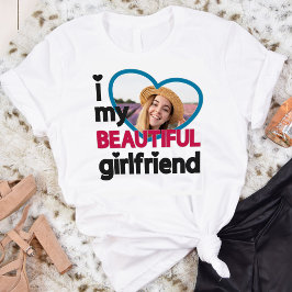 Camiseta Me encanta mi hermosa foto de personalizado de nov