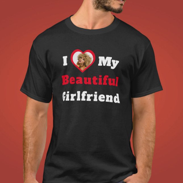 Camiseta Me encanta mi hermosa novia de texto foto de coraz (Subido por el creador)