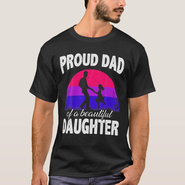 Camiseta Me Encanta Mi Hija Bisexual Orgullosa Mamá Papá Pa (Anverso)