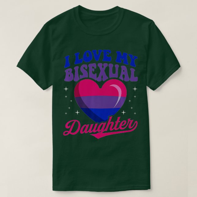 Camiseta Me encanta mi hija bisexual Ra de la bandera del o (Diseño del anverso)