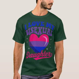 Camiseta Me encanta mi hija bisexual Ra de la bandera del o