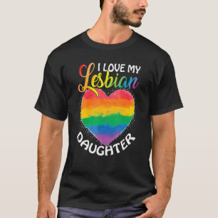 Camiseta Me encanta mi hija lesbiana Lgbt Heart Lesbian Pri