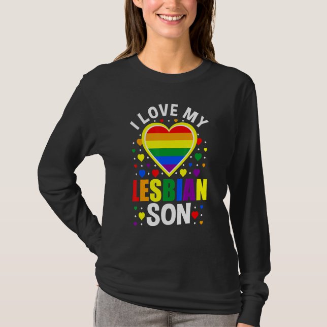 Camiseta Me Encanta Mi Hijo Gay Lgbtq Orgullo Gay Mes Escuc (Anverso)