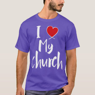 Camiseta Me encanta mi iglesia corazón cristiano lindo VBS