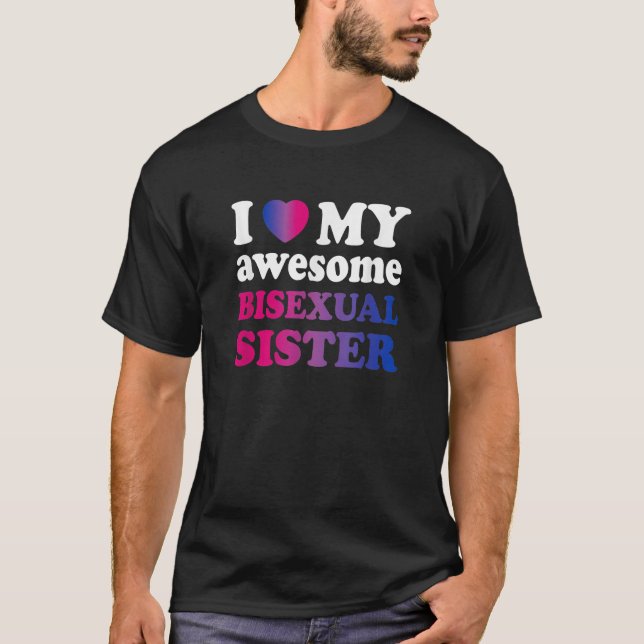 Camiseta Me encanta mi increíble hermana bisexual T Shirt (Anverso)