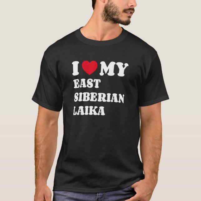Camiseta Me encanta mi Laika oriental siberiana (Anverso)