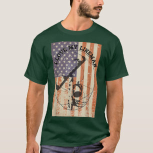 Camiseta ME ENCANTA MI LINEMAN + American Flag Linesman esp