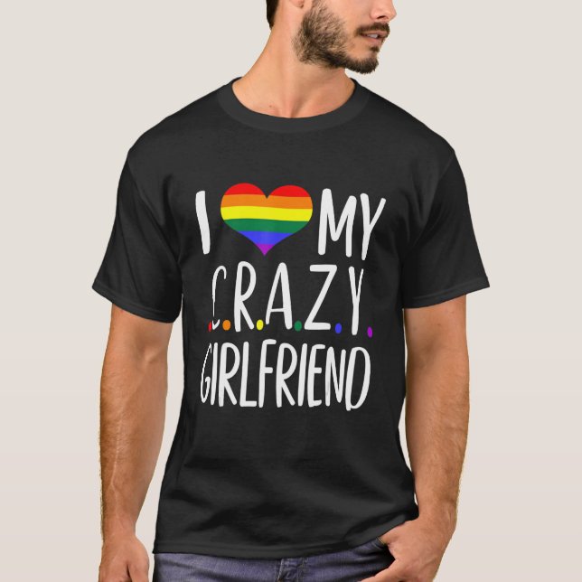 Camiseta Me Encanta Mi Loca Novia I Ra Homosexual Lesbiana (Anverso)