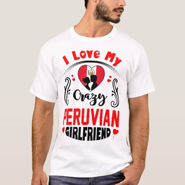 Camiseta Me encanta mi loca novia peruana Valentín (Anverso)
