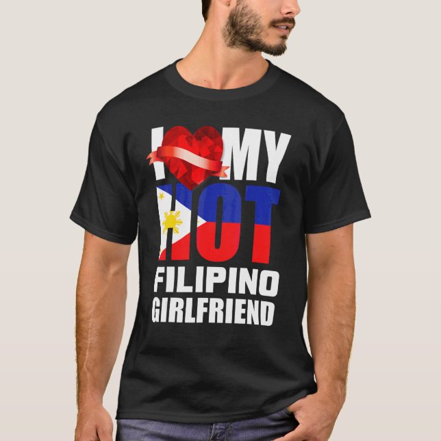 Camiseta Me Encanta Mi Loco Novia Filipina Crystal Heart (Anverso)
