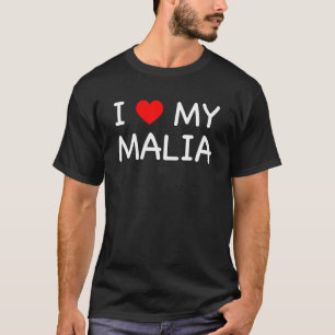 Camiseta Me Encanta Mi Malia Nombre Corazón Rojo