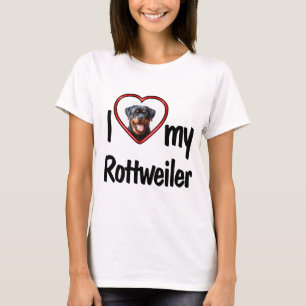 Camiseta Me encanta mi marco de foto de Rottweiler Cute Hea