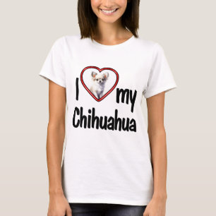 Camiseta Me encanta mi marco fotográfico de Chihuahua Cute 