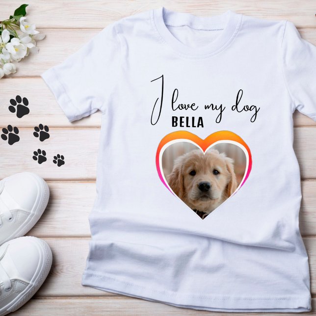 Camiseta Me encanta mi Mascota de corazón de perro Nombre d (Subido por el creador)