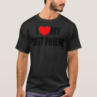 Camiseta Me Encanta Mi Mejor Amigo Corazón Amigos Me Encant
