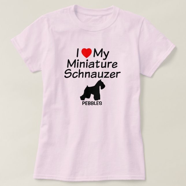 Camiseta Me Encanta Mi Ministra Schnauzer Dog Shirt (Diseño del anverso)