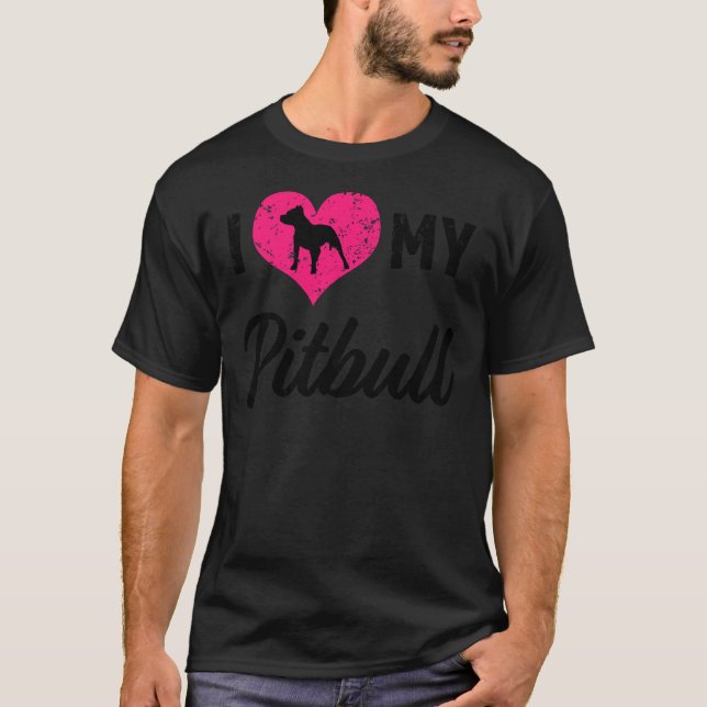 Camiseta Me Encanta Mi Mujer Pitbull Relajada (Anverso)