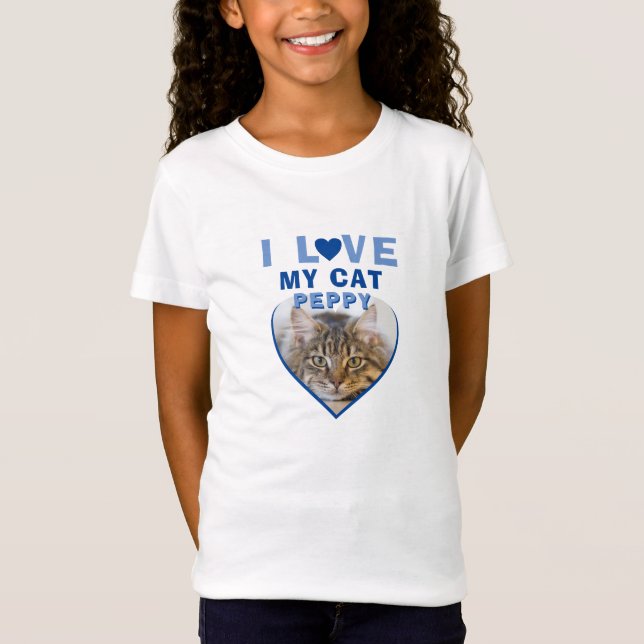 Camiseta Me encanta mi nombre de Mascota de foto de Cat Blu (Anverso)