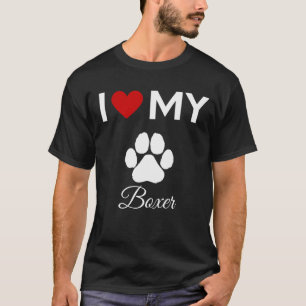 Camiseta Me encanta mi nombre personalizado de perro Boxer