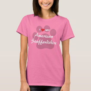 Camiseta Me encanta mi norteamericano Staffordshire Terrier