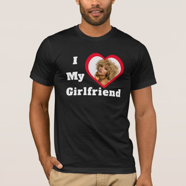 Camiseta Me encanta mi novia Bae foto Personalizado persona (Anverso)