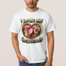 Camiseta Me encanta mi novia Bubble Heart Frame Gold