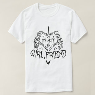 Camiseta Me Encanta Mi Novia Caliente Halloween Skeleton Fu