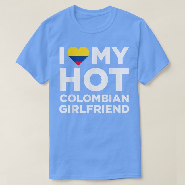 Camiseta Me Encanta Mi Novia Colombiana Caliente Cuta Colom (Diseño del anverso)