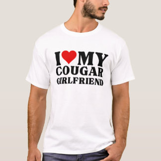 Camiseta Me Encanta Mi Novia Cougar, Corazón Mi Chica Couga