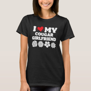 Camiseta Me Encanta Mi Novia Cougar, Corazón Mi Chica Couga