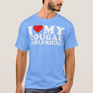 Camiseta Me Encanta Mi Novia Cougar, Corazón Mi Chica Couga