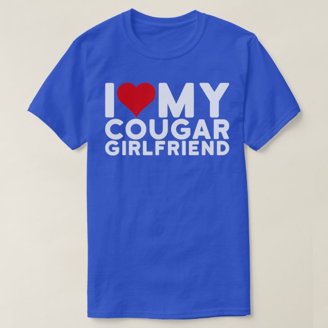 Camiseta Me Encanta Mi Novia Cougar, Corazón Mi Chica Couga (Diseño del anverso)