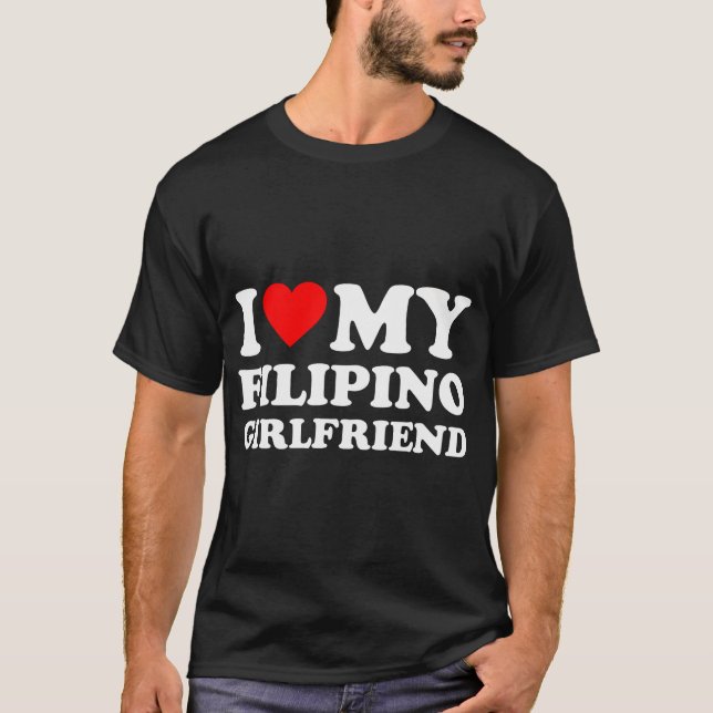 Camiseta Me Encanta Mi Novia Filipina Que Corazón Mi Girona (Anverso)