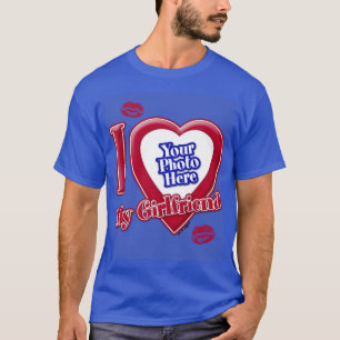 Camiseta Me Encanta Mi Novia Foto Red Hearps D R Blue