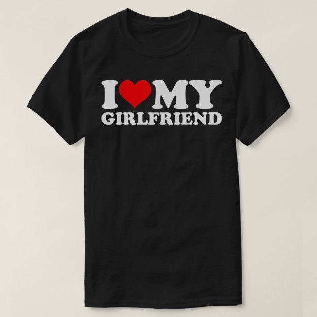 Camiseta Me Encanta Mi Novia Gf Corazón Mi Gf Valentines d (Diseño del anverso)