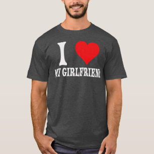 Camiseta Me Encanta Mi Novia Gran Relación De Corazón Rojo