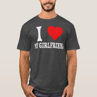 Camiseta Me Encanta Mi Novia Gran Relación De Corazón Rojo