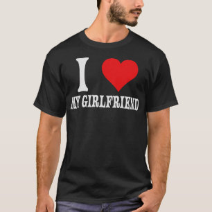 Camiseta Me Encanta Mi Novia Gran Relación De Corazón Rojo