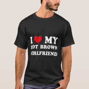 Camiseta Me Encanta Mi Novia Marrón Caliente Corazón Mi Per