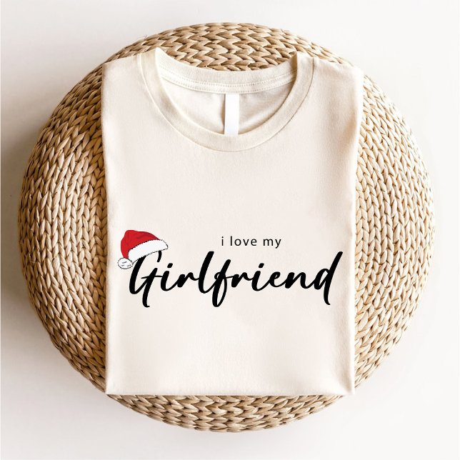 Camiseta Me encanta mi novia Navidades Trendy White (I Love My Girlfriend Christmas Trendy White T-Shirt)