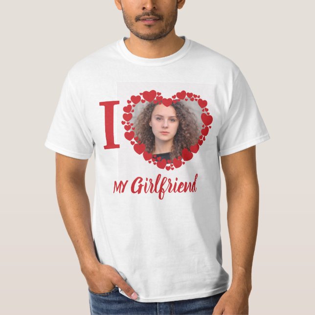 Camiseta Me Encanta Mi Novia Personalizada Foto Graciosa (Anverso)