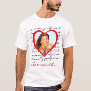 Camiseta Me encanta mi novia Personalizado de corazón rojo